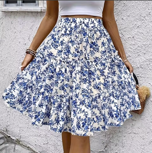 High-Waisted Floral Mini Skirt for Women