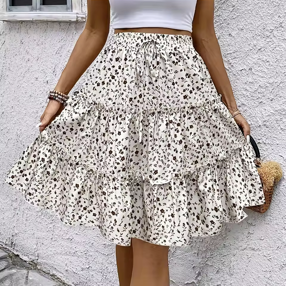 High-Waisted Floral Mini Skirt for Women